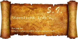 Sternlicht Irén névjegykártya